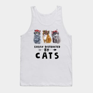 Easily Distracted By Cats Lover Funny Gift Tank Top